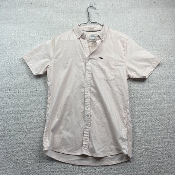 Rip Curl Shirt Casual Button-Up Short Sleeve Men Size S Standard Fit Light Pink - Picture 1 of 14